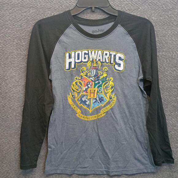 Harry Potter Hogwarts Crest Kids LS Crewneck Cotton Shirt - Picture 1 of 7